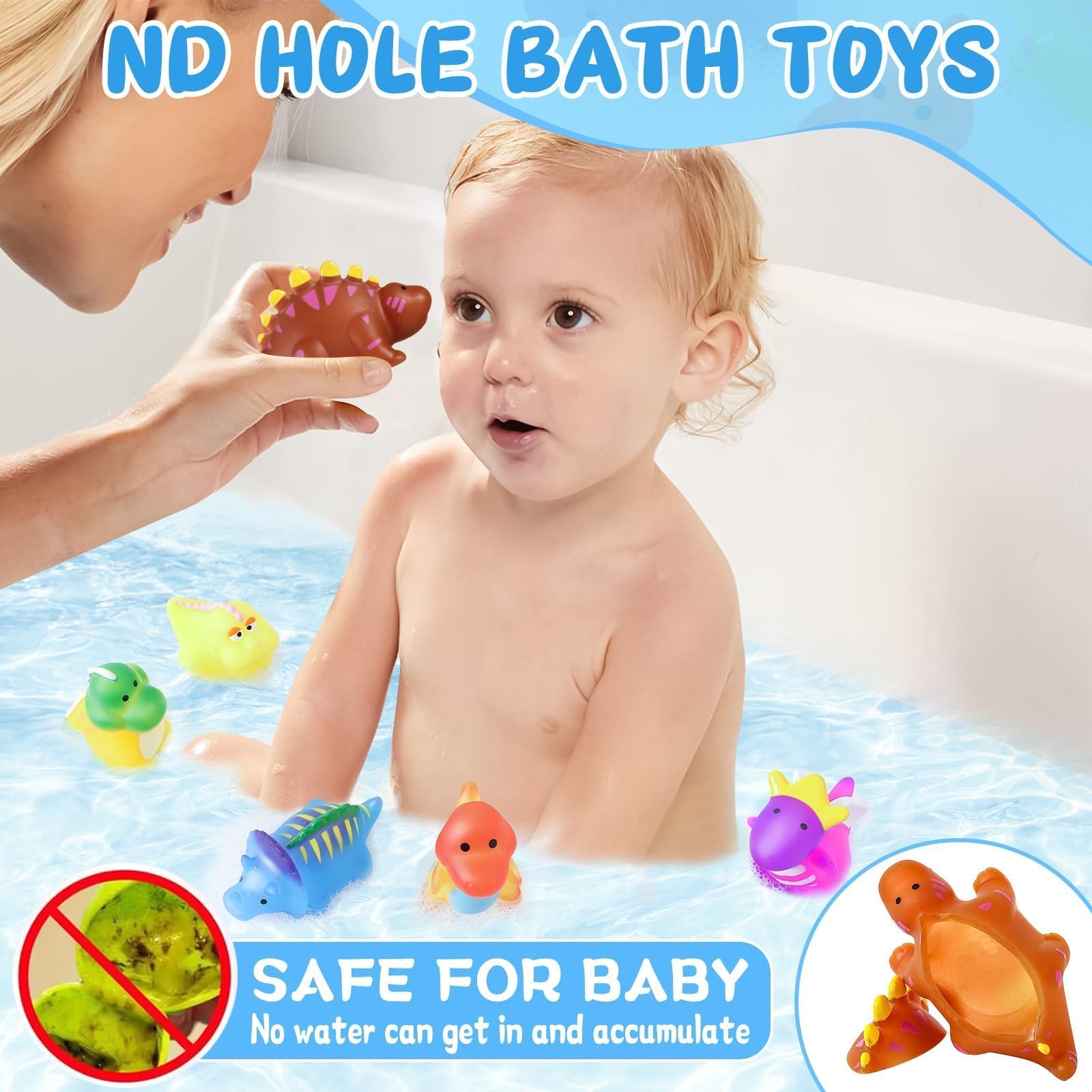 Juguetes de baño para niños de 1 a 3 a 8 años, juguetes de baño de dinosaurios para niños de 2 a 4 años con bolsa de secado, juguetes de dinosaurio, juguetes de piscina, juguetes de agua al aire libre 3