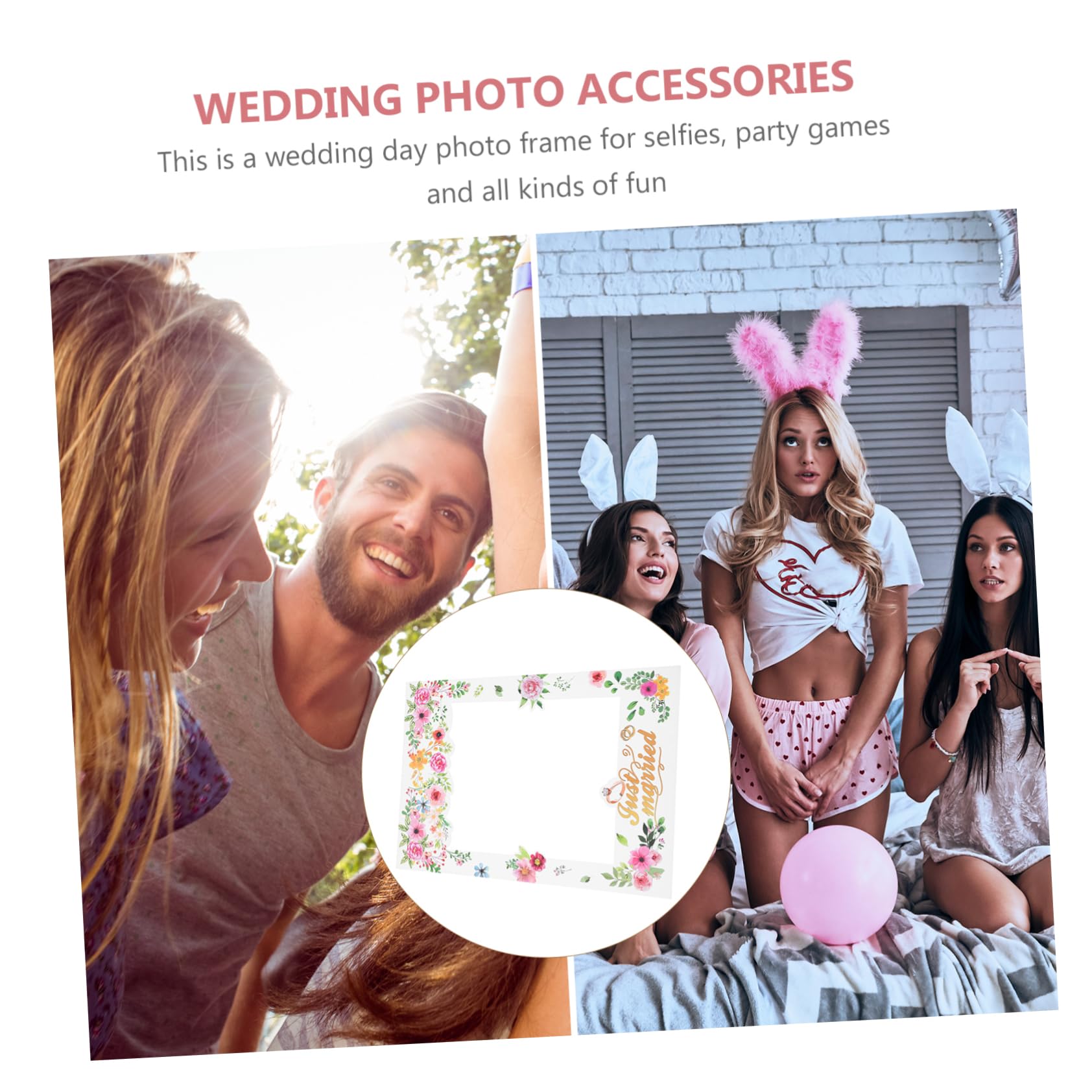 2stücke Blumenmuster Papier Foto-Rahmen Romantische Foto-Requisiten Für Hochzeiten Party-Dekorationen Kreative Selfie-Accessoires Langlebig Für Unvergessliche Momente