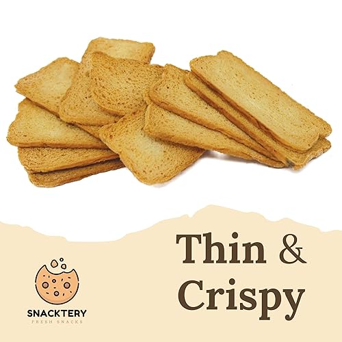Miniatura 4 de Snacktery Galletas originales Melba tostadas  Galletas de pan plano finas y crujientes  Mini tostadas clásicas para salsas untar y ensaladas