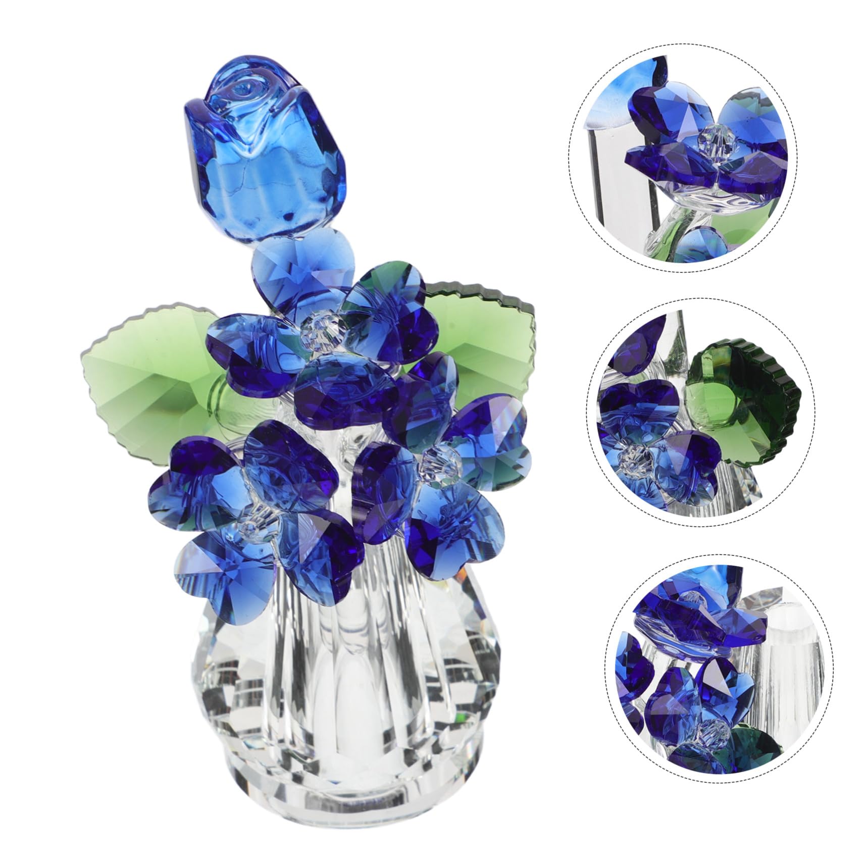 Figura de Cristal Rosa Elegante con Acabado Seguro y Reflectante para Decoración de Bodas y Centros de Mesa, Obsequio Adecuado para Aniversario y San Valentín