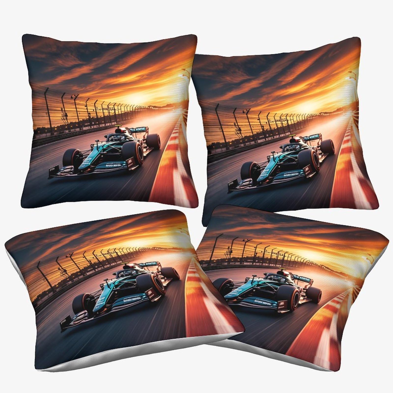 3U6c4m9k Formulaa Racing-2 Decorative Formulaa Racing Themed Throw Pillow Cases, Racing Car Cushion Covers 50X50cm, 4 Pcs Microfiber Square Accent Pillow Covers Decor For Living Room Bedroom Sofa Bed