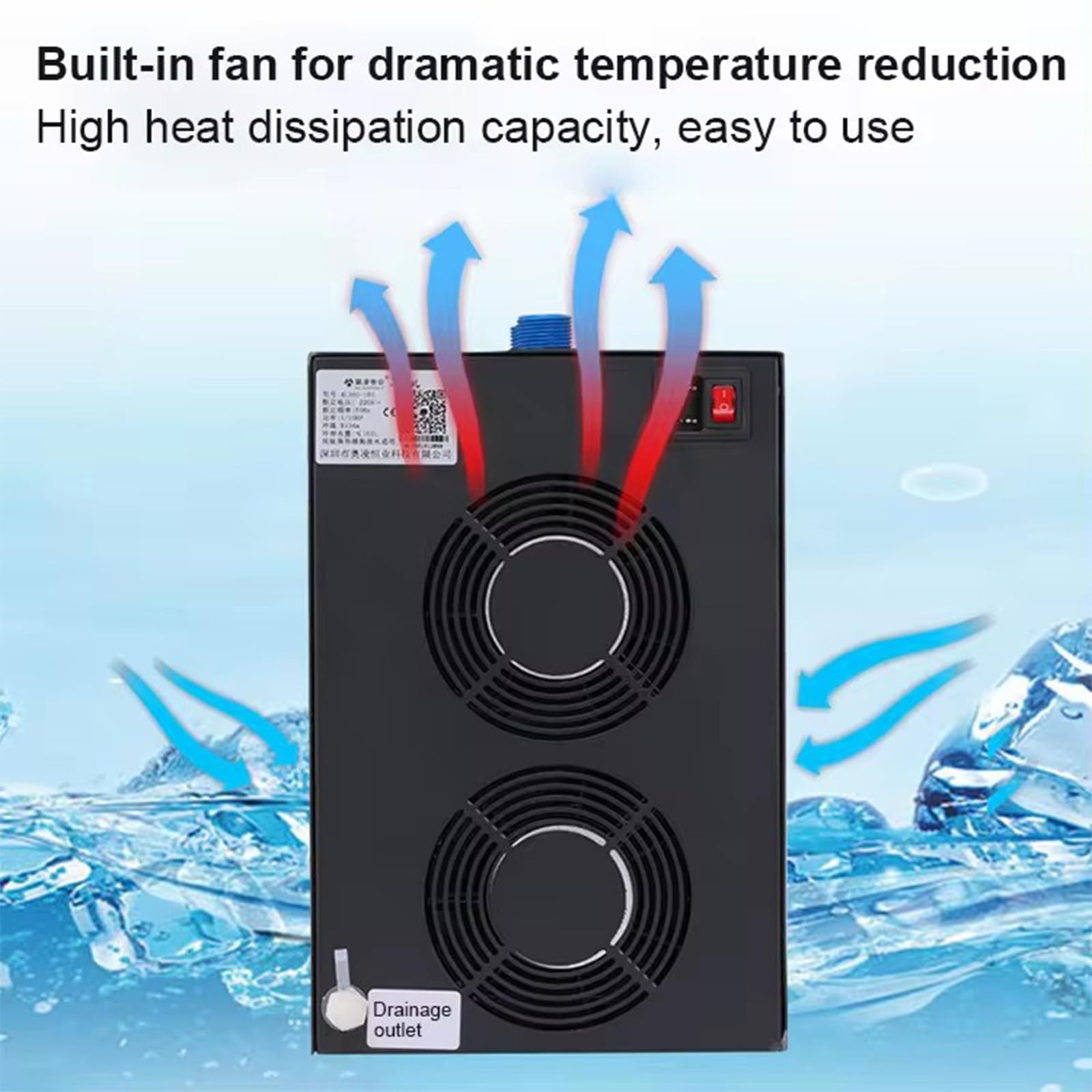 Acquario Refrigeratore d'Acqua Dispositivo di Raffreddamento 160L 300L Serbatoio Marino Macchina di Raffreddamento Ad Acqua Adatto Acquario Piante Acquatiche,300L