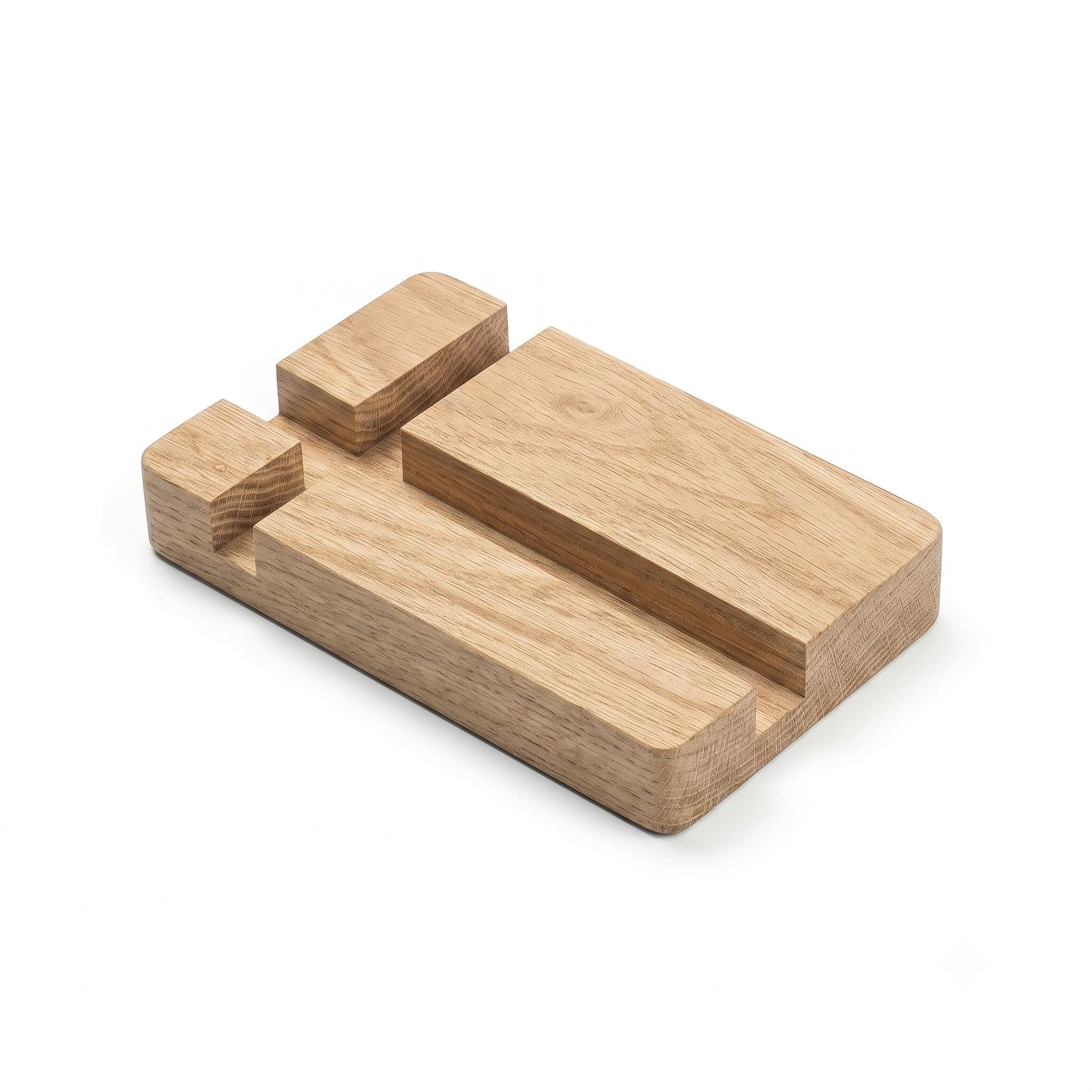Wooden Phone Stand Mobile Holder Natural Wood Handmade Smartphone Desk Stand Non Slip Handsfree Viewing Holder Charging Dock for Office Home Study Bedside Table-image-1