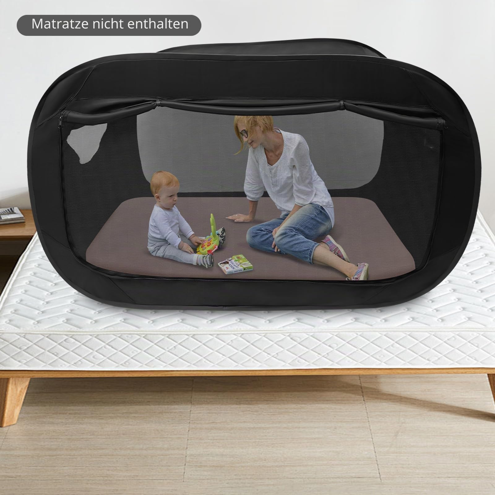Pop-Up Bett-Zelt Faltbares und Atmungsaktives Schlafzelt für Büro und Camping, Bettzelt für Kinder und Erwachsene, lichtundurchlässiges und atmungsaktives Betttunnel-Betthimmel, 190 × 90 × 100 cm