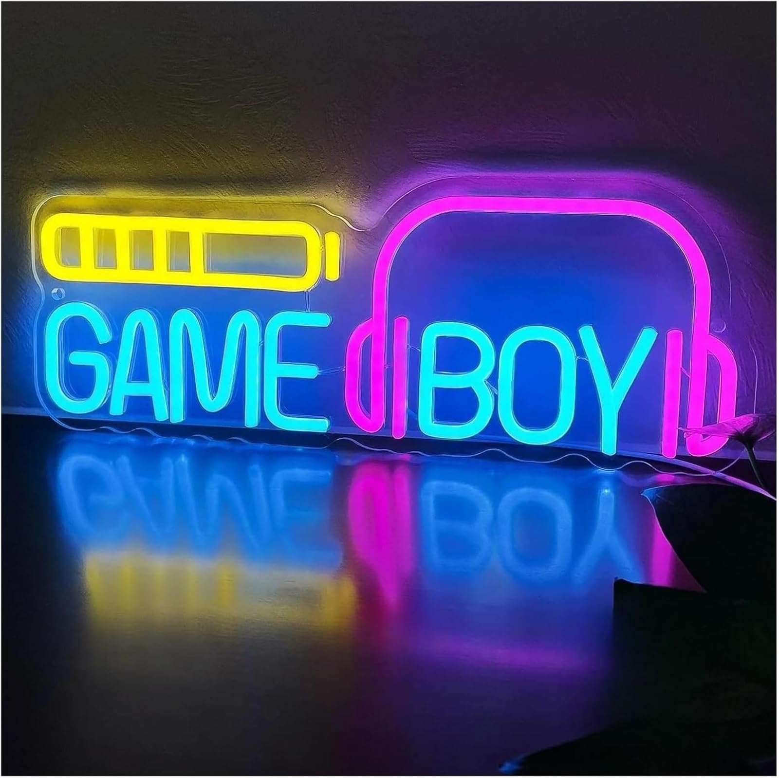 Letrero de neón "GAME BOY" para decoración pared, luz juego para dormitorio niños, 40 x 20 cm