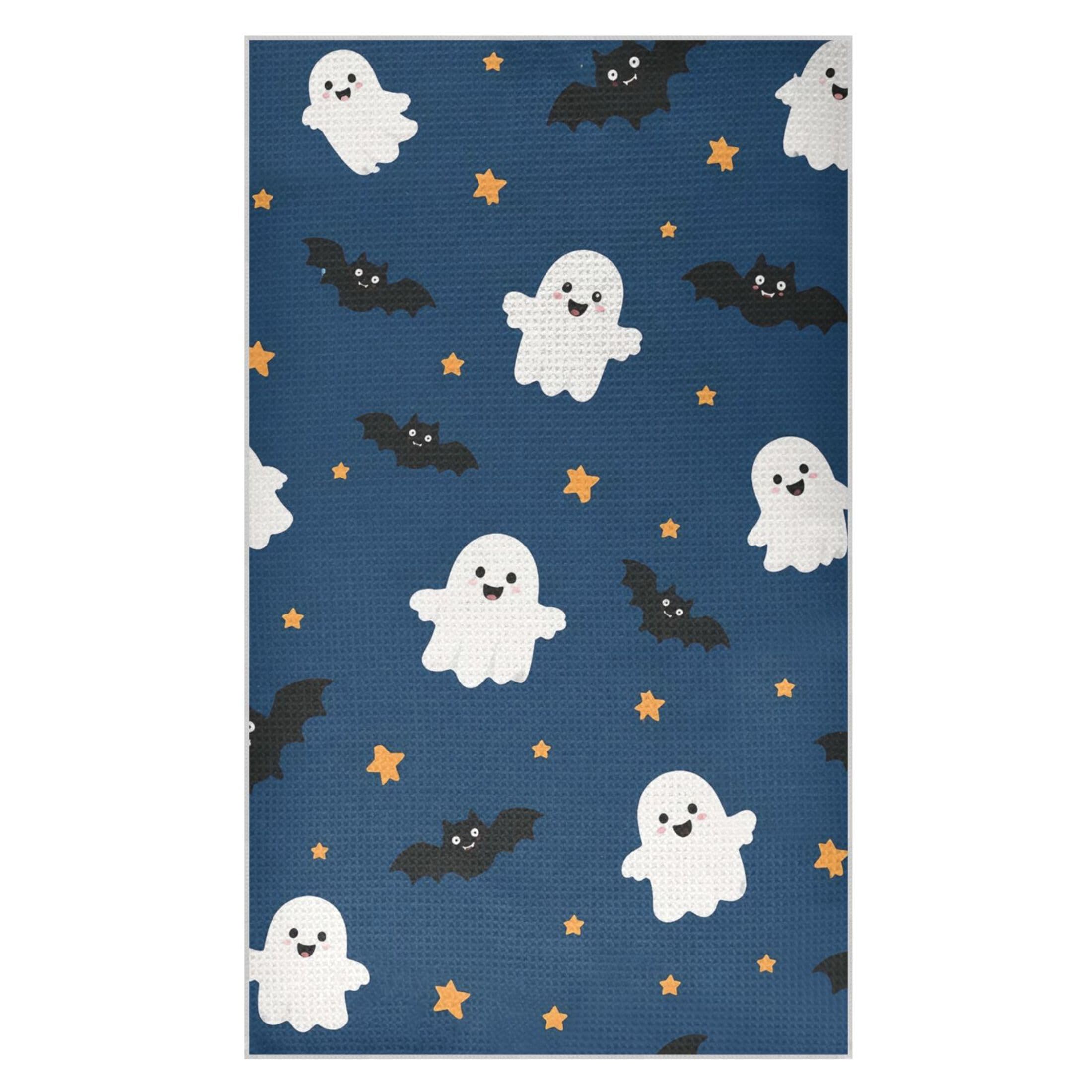 Fuauuyl Ghosts Kitchen Towel Waffle Weave Dish Towels Soft Absorbent Hand Towel Microfiber Lint Free Dish Cloths for Kitchen, 18x30 in