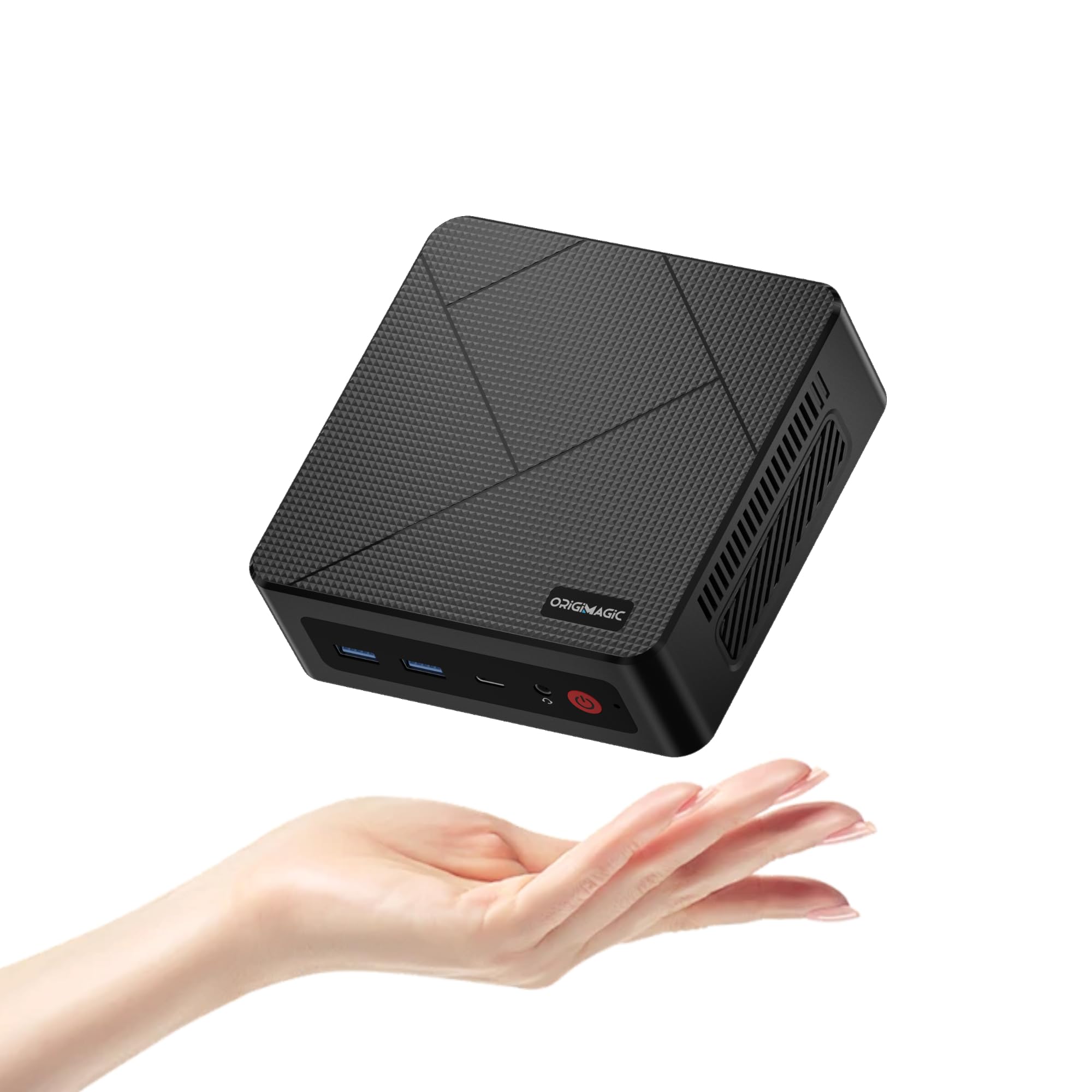 Origimagic C4 Mini PC Ryzen 5 3550H (4C/8T fino a 3,7 GHz),16GB DDR4/SSD da 512GB, supporto per Triplo display/Pre-OS11 Pro/WiFi 5/BT5.0/Doppia Ethernet,Computer desktop pc per ufficio/domestico/casa