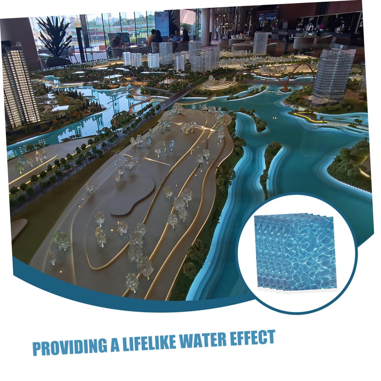 ibasenice 10pcs Fake Water Sheet DIY Plastic Water Decor Sturdy Stream Basing for Model Decor - Image 9