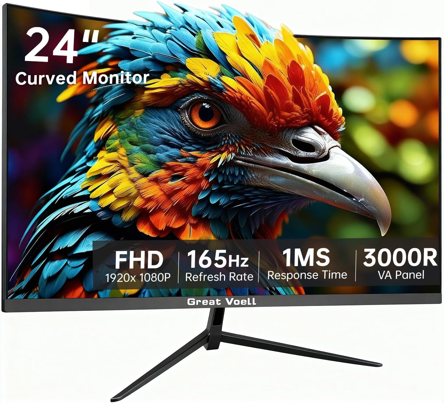 Great voell 24-inch Curved Gaming Monitor