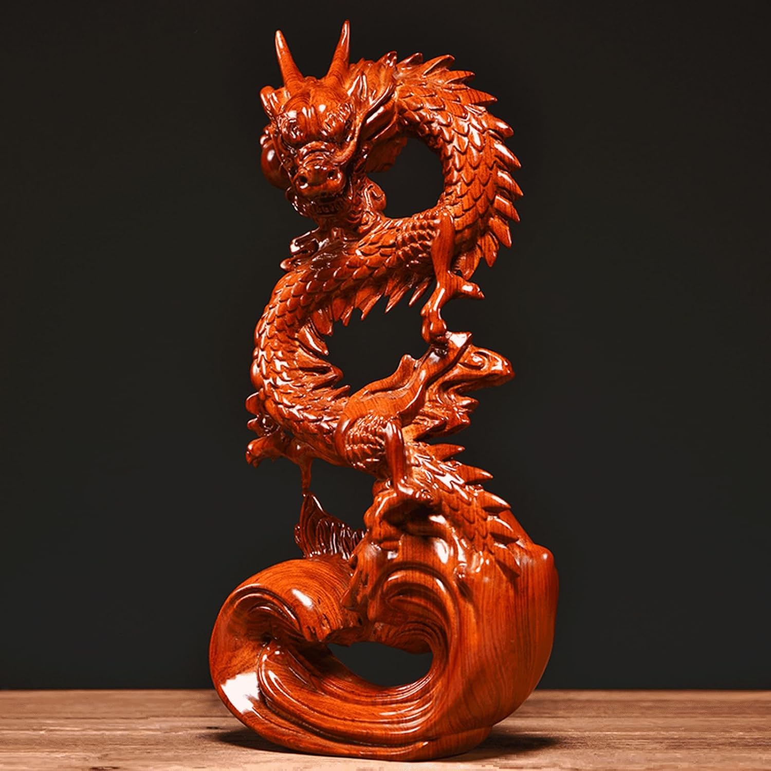 Feng Shui Drachenstatue, rot, 38,1 cm