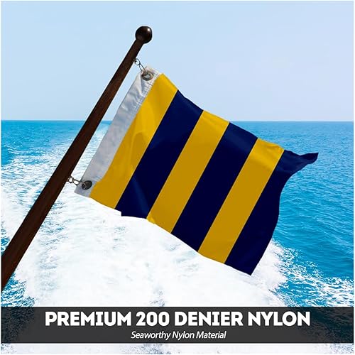 Miniatura 2 de AGAS Mfg International Marine Navy Signal Code Flag, banderas de señal naval, banderas de barco, bandera náutica de código cosido de nailon de 4 x 6