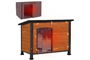 Aivituvin Outdoor Dog House with Insulated Liner for Winter