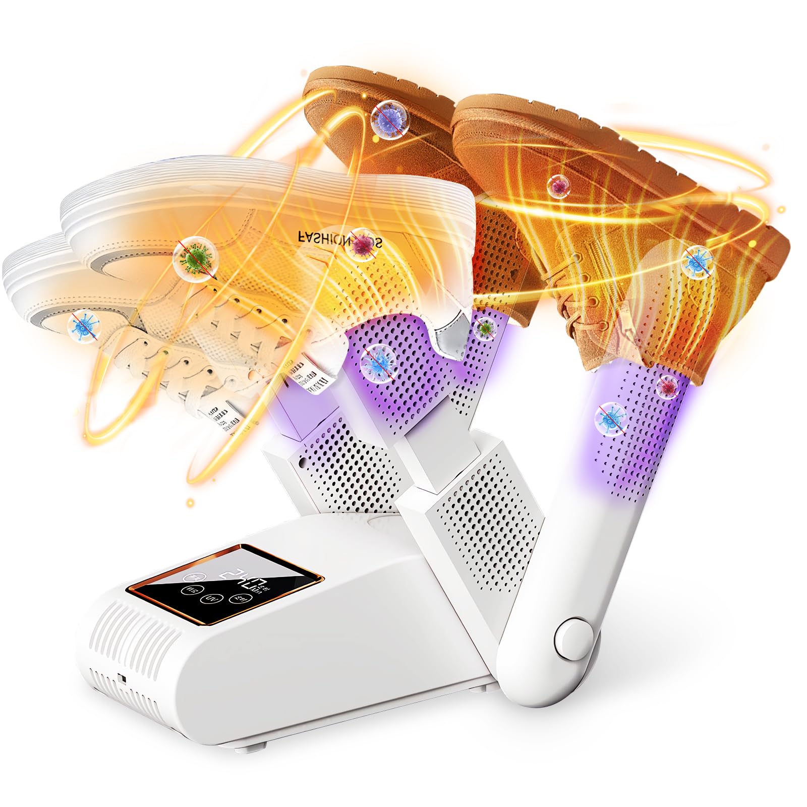 Schuhtrockner Elektrisch, Schuhe Stiefeltrockner, Faltbarem Design, Beseitigt Effektiv Gerüche und Antibakteriell, Geeignet für Schuhe, Handschuhe, Hüte und Socken