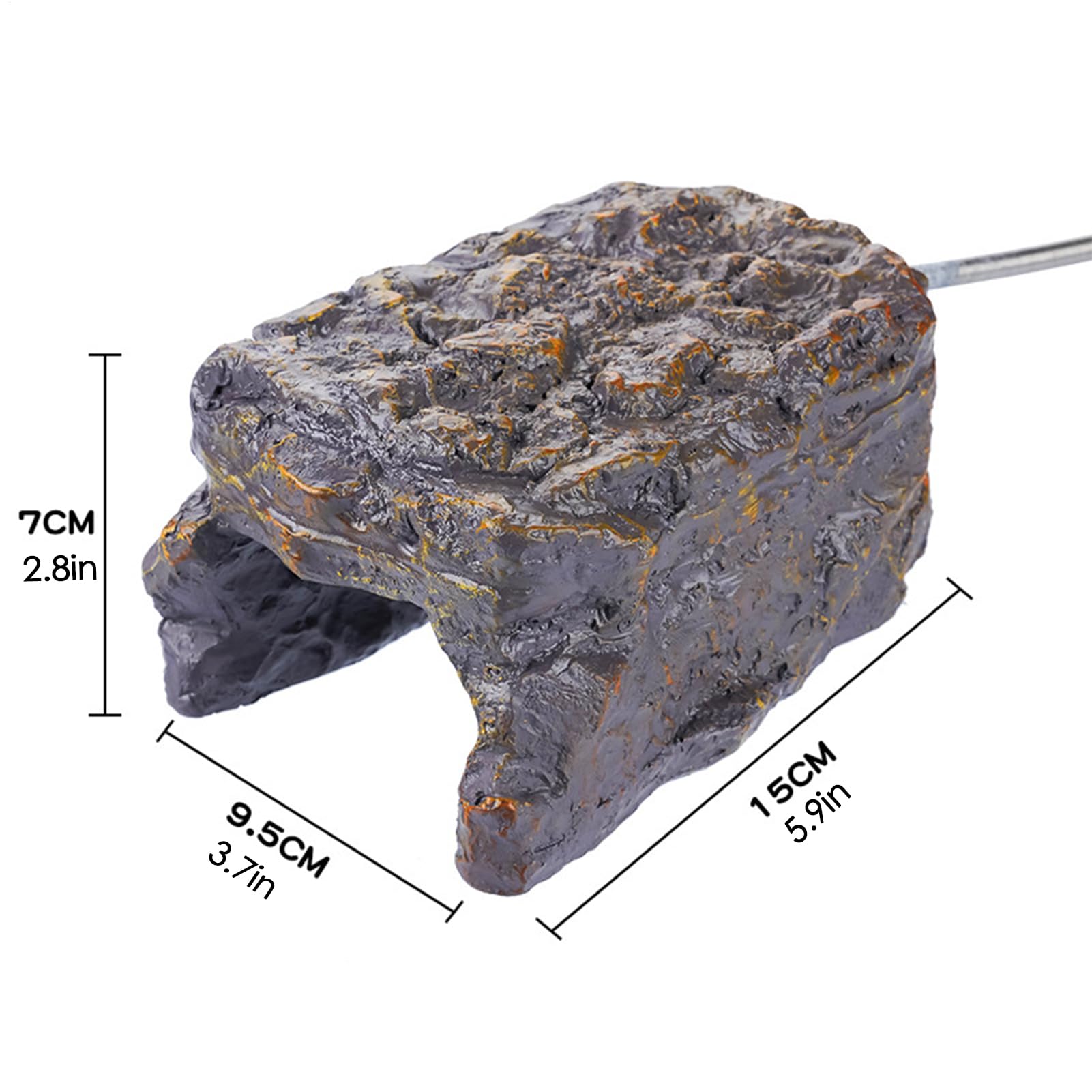 Naselli e grotte riscaldate per rettili – Rifugio in resina con palcoscenico riscaldato, meccanismo di calore sicuro, miglioramento 'habitat 'acquario per lucertole,