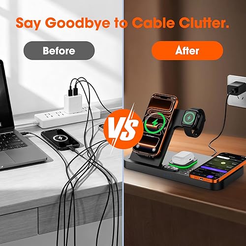 Miniatura 6 de Estación de carga inalámbrica magnética de doble teléfono para el ecosistema Apple, estación de carga inalámbrica para dispositivos Apple con