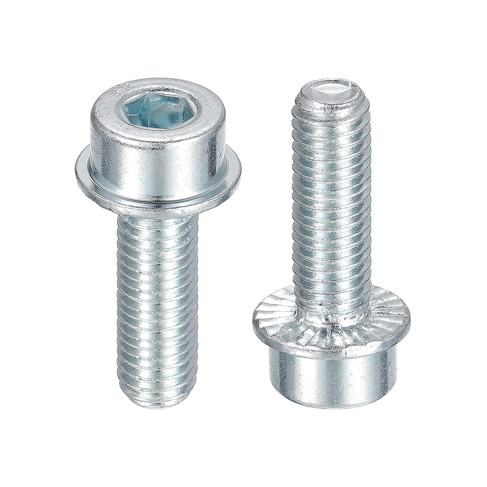 uxcell M8x25mm Flanged Socket Head Cap Screws, 10pcs 8.8 Grade