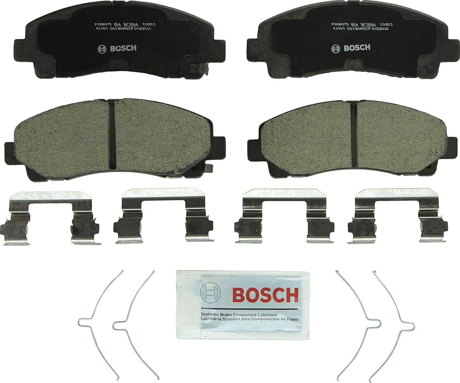 BOSCH BC1584 QuietCast Premium Ceramic Disc Brake Pad Set - Compatible with Select Acura TLX; Honda Ridgeline; FRONT