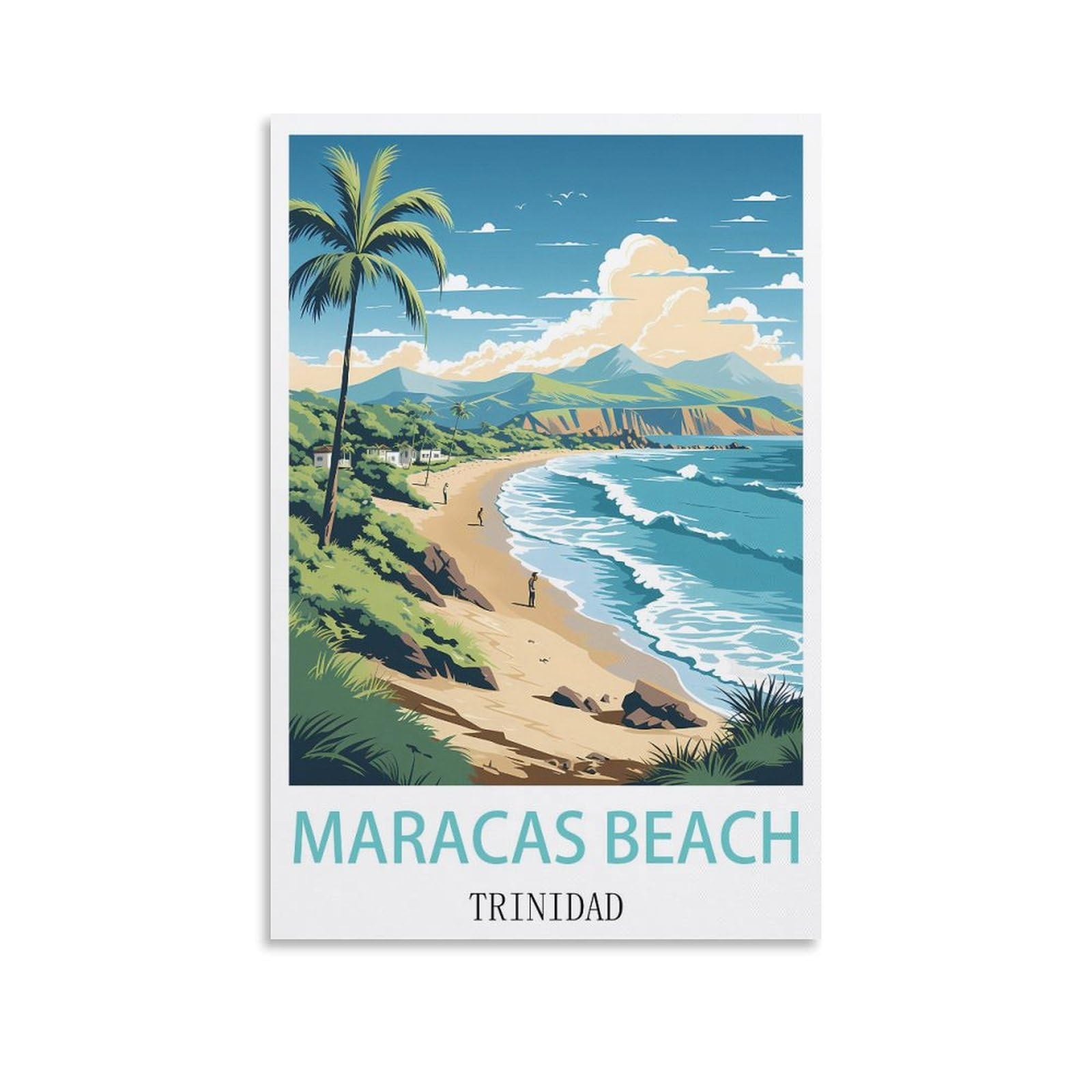 EZMLFA 5D Diamond Painting Kits for Adults,Maracas Beach Trinidad Diamond Art Kits for Beginners,Full Drill Diamonds Gem Art for Home Wall Decor Gift 40x50cm