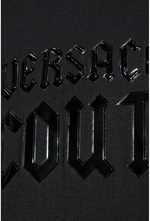 VERSACE JEANS COUTURE Black Mens Gothic Graphic Oversized T-Shirt