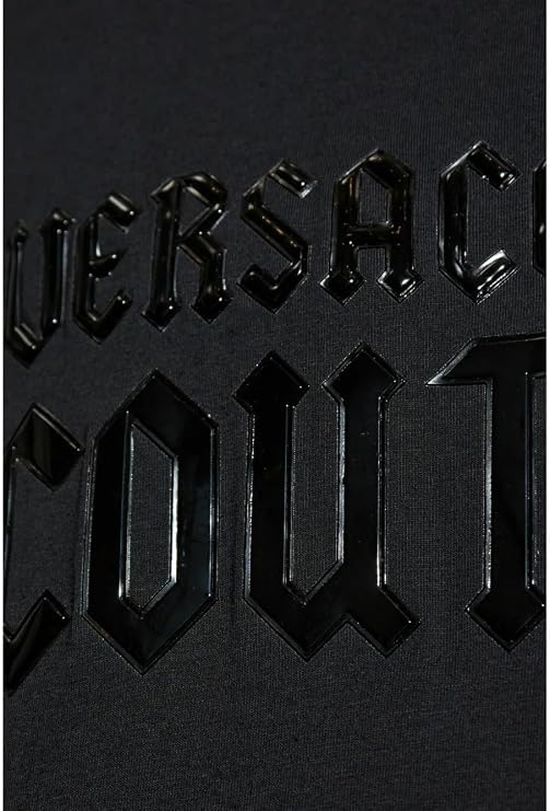 VERSACE JEANS COUTURE Black Mens Gothic Graphic Oversized T-Shirt