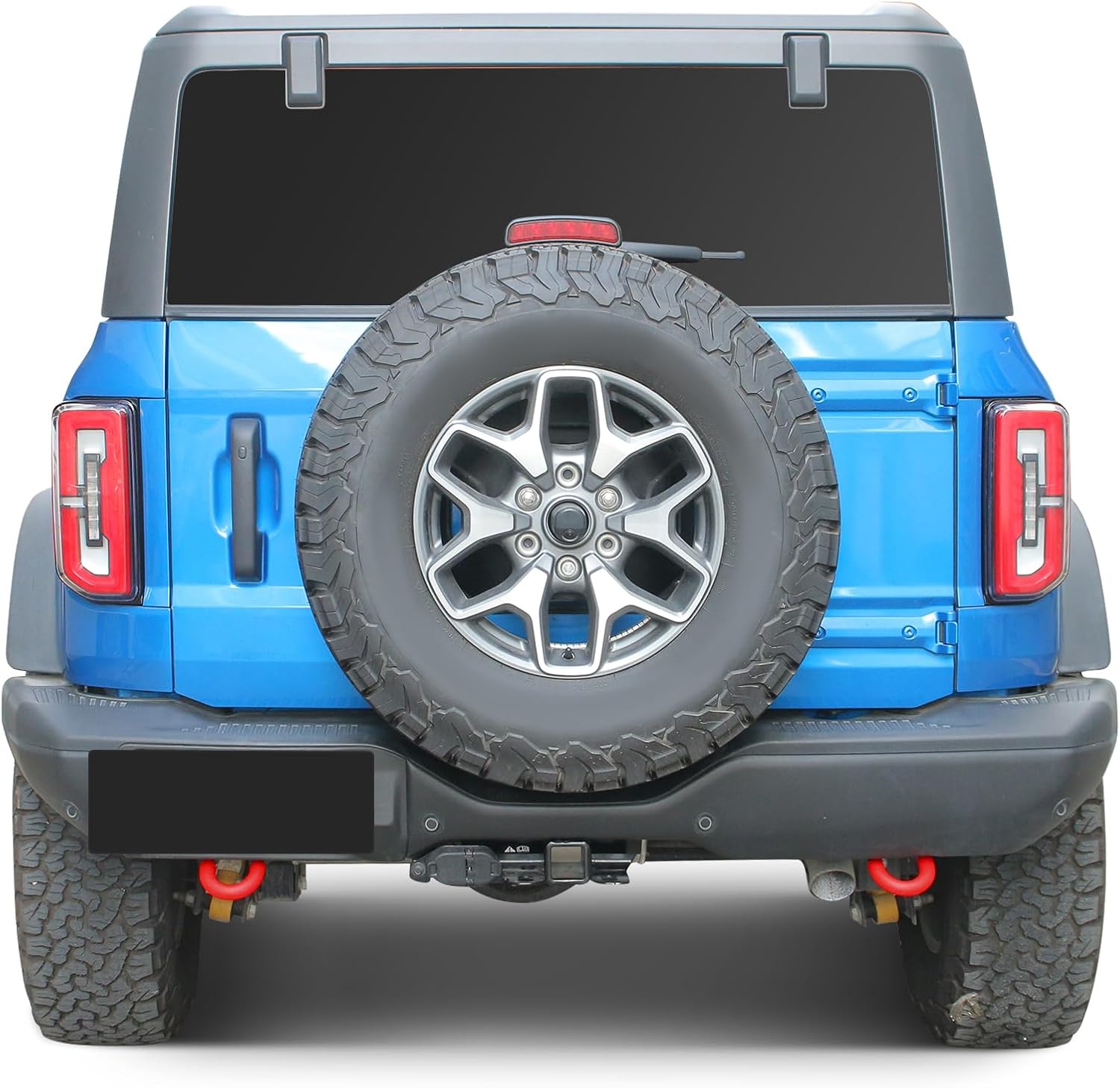 Linskip Tow Hook D Ring Covers Compatible with 2021-2025 2026 Ford Bronco Accessories, Rear Bumper Tow Hook Rubber Sleeve Protectors for Bronco Raptor Accessories(Red)