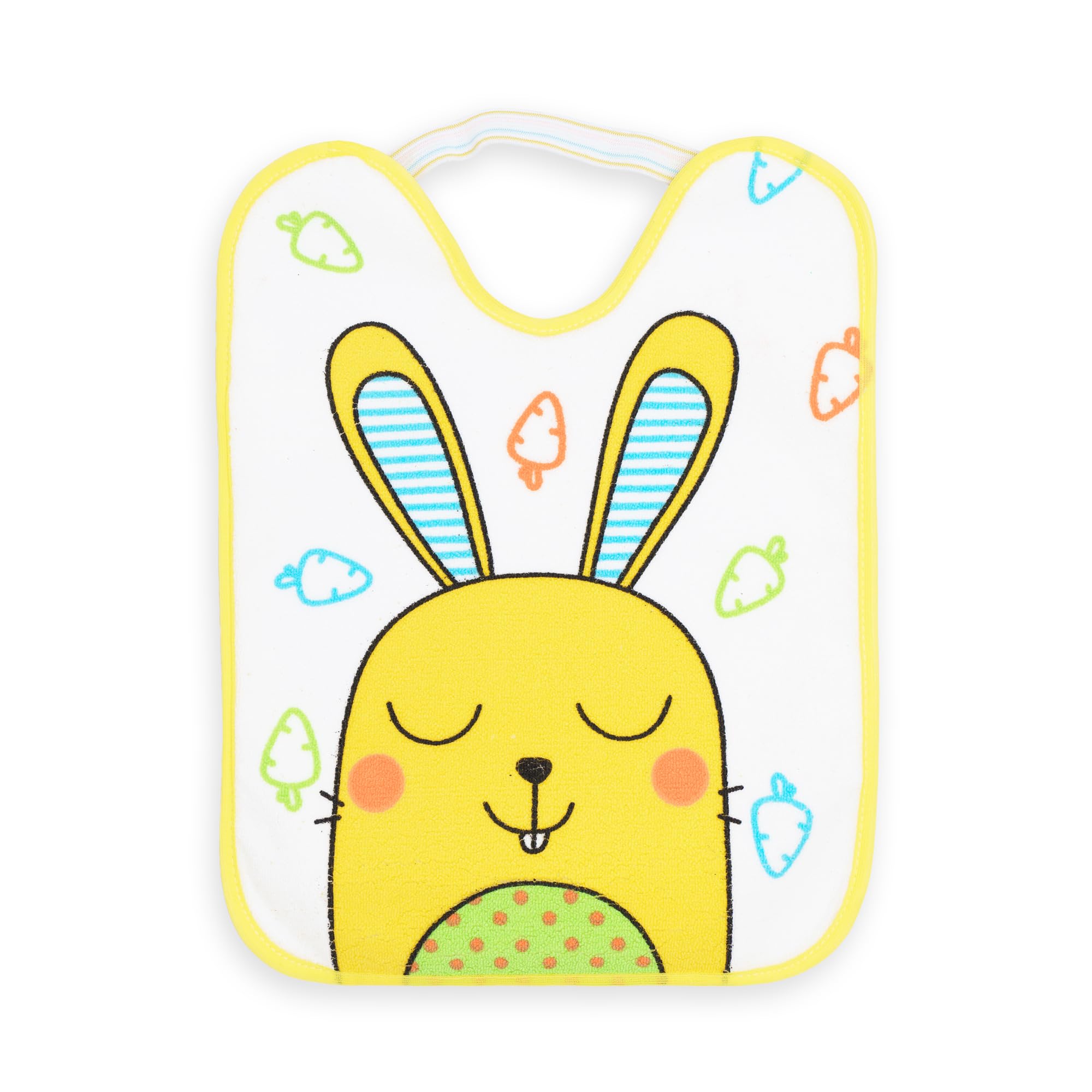 Set di 4 bavaglini per bambini 6-12 mesi microfibra impermeabili 24x31 cm con elastico animali