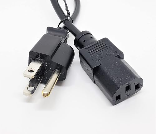 Pc Accessories - Cable de alimentación universal Pro de 18" - 1.5 pies IEC320 C13 a NEMA 5-15P, paquete de 2 UL CSA RoHS