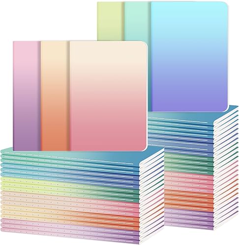 Vista 8 de Ddaowanx Paquete de 48 cuadernos rayados coloridos, diarios a granel, 72 páginas, 36 hojas, 8.3 x 5.5 pulgadas, tamaño A5, cuadernos de escritura