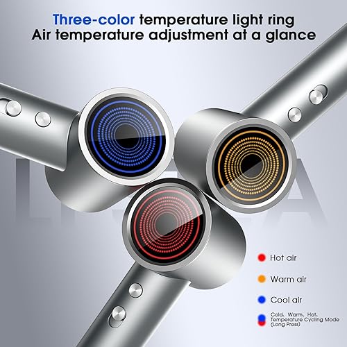 Miniatura 6 de Secador de Pelo, Secador de Pelo Iónico Profesional para Secado Rápido, Secador de Pelo de Alta Velocidad con Difusor para Salón en Casa y Viajes,