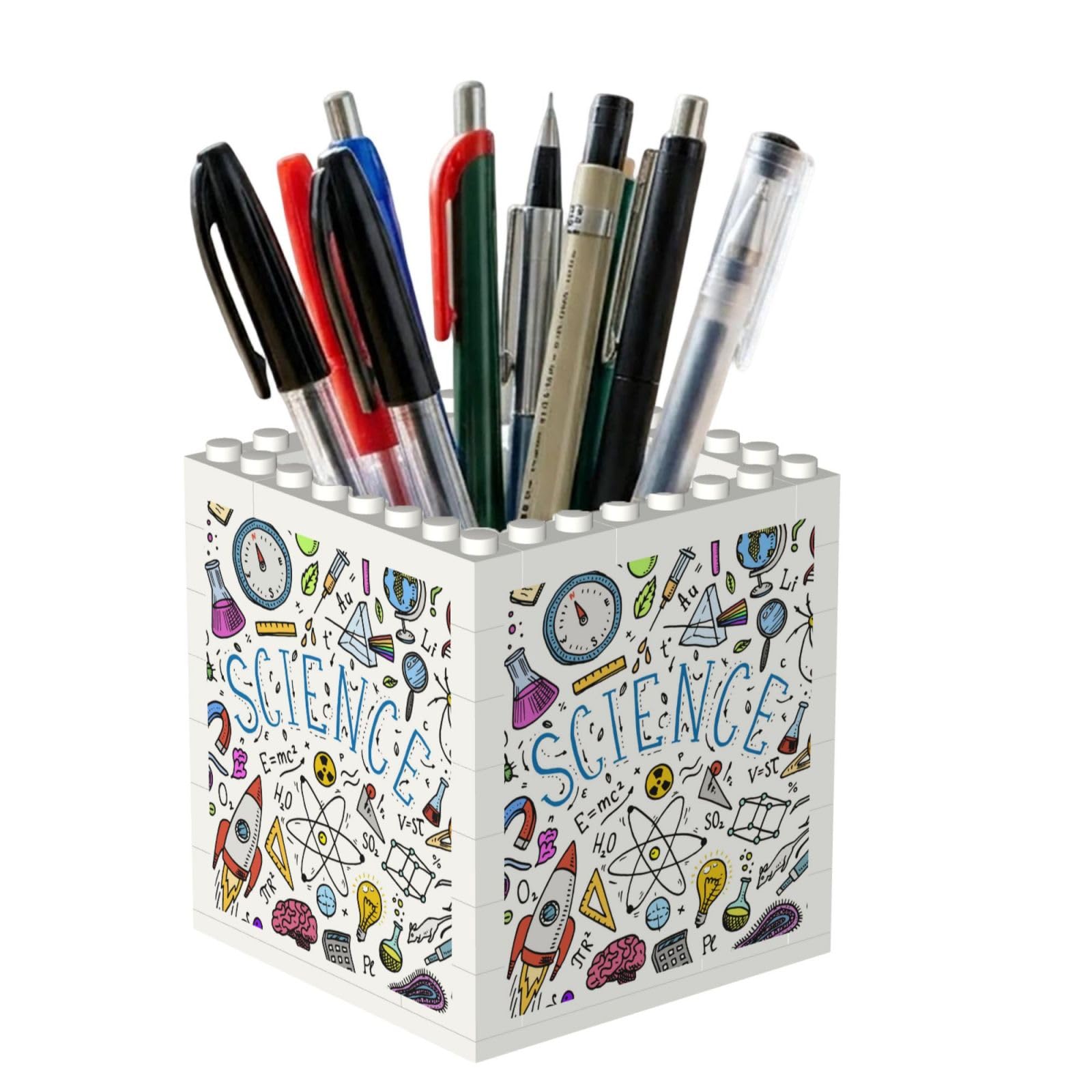 Poadnly Science, Pen Pot Pencil Holder for Office Home School, Compact Desk Organiser for Office Stationery