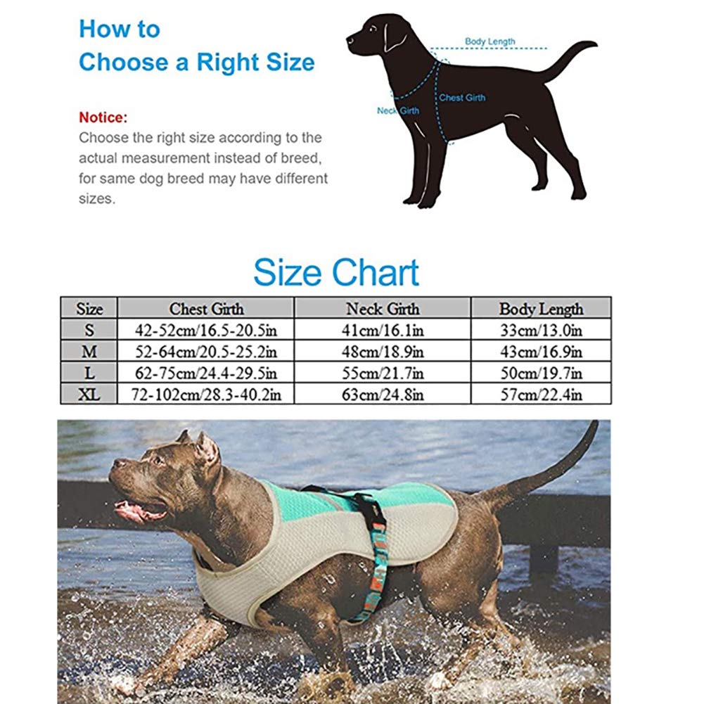 Gilet rinfrescante Riflettente per Cani, Cappotto rinfrescante per Cani Regolabile Imbracatura per Cani Leggera e Traspirante Giacca Estiva per la Caccia Formazione Campeggio,Blu,L
