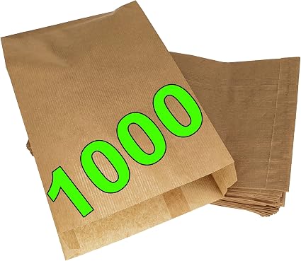 Dalbags - Sacchetti di Carta Bianchi - Formato cm. 14x30 - Scatola da Pz.200 - Sacchetti in Carta kraft Bianca per Alimenti