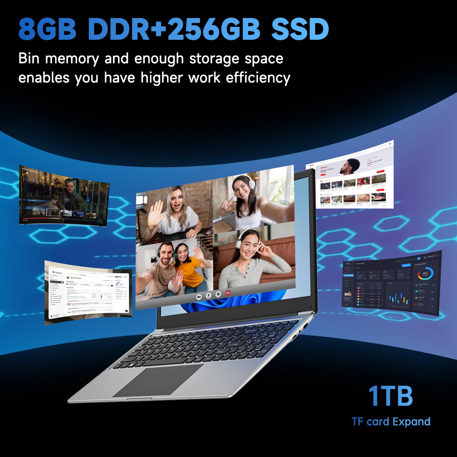 Amazon.com: Exilapsire 16 inch Laptop Computer,8GB RAM 256GB SSD