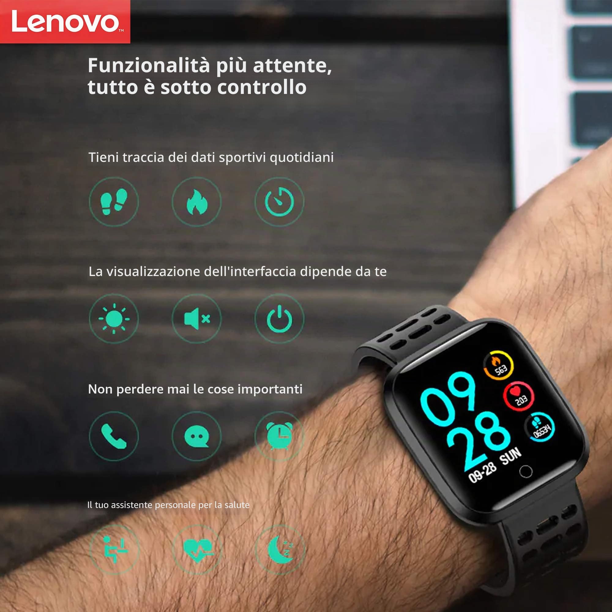 Lenovo E1 Black Smartwatch Grey/Silver