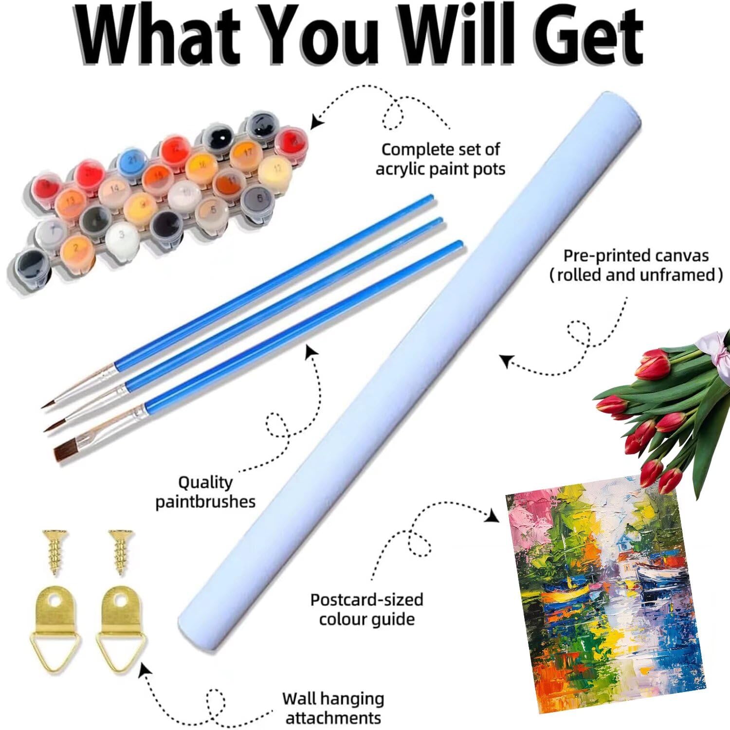 Pintar por Numeros Adultos pintar por numeros niños manualidades niños 10 años, DIY Pintar por Números de Pincel y Pintura acrílica Decoraciones para el Hogar Manualidades, sin Marco 60x80cm C-26