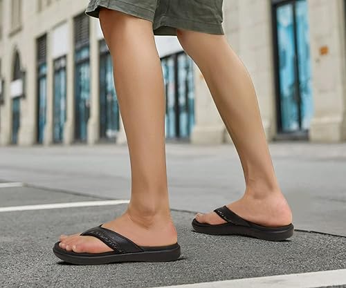 Miniatura 4 de KuaiLu Sandalias deportivas para hombre, cómodas, ortopédicas, con soporte de arco para fascitis plantar, para exteriores, verano, playa, talla 7  15