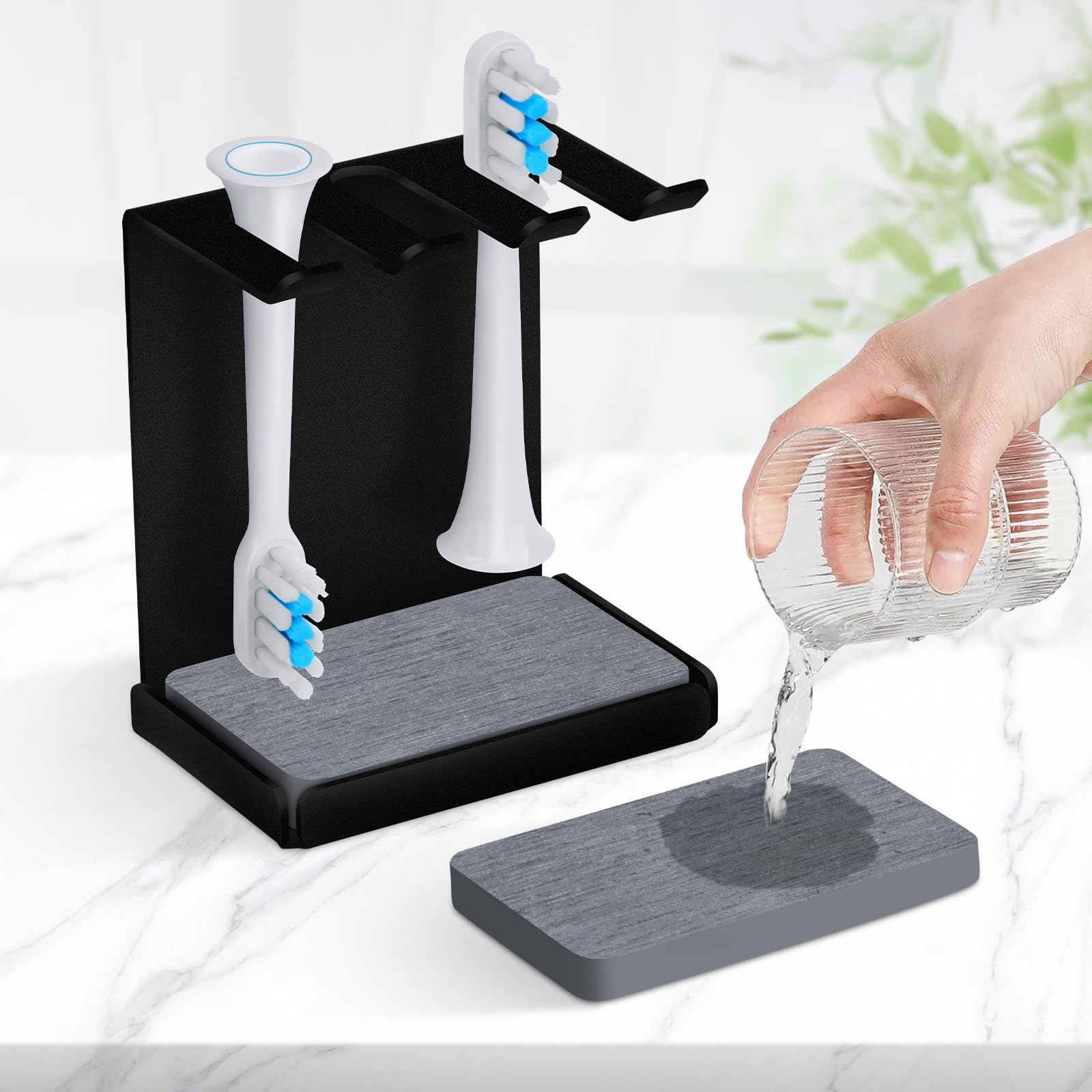 Siegvoll Porte Têtes de Brosse à Dents Électriques en Acier Inox, Support de Brosse à Dents pour Oral-B, iO, Philips Sonicare, etc. Rangement Têtes de Brosse à Dent pour 3 Têtes