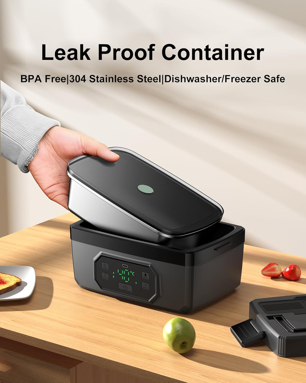 Cordless Heated & Insulation Electric Lunch Box – 36H Battery Power 6.8 Cup Super Capacity Scheduled Heating Long-term heat preservation Anywhere - Image 5