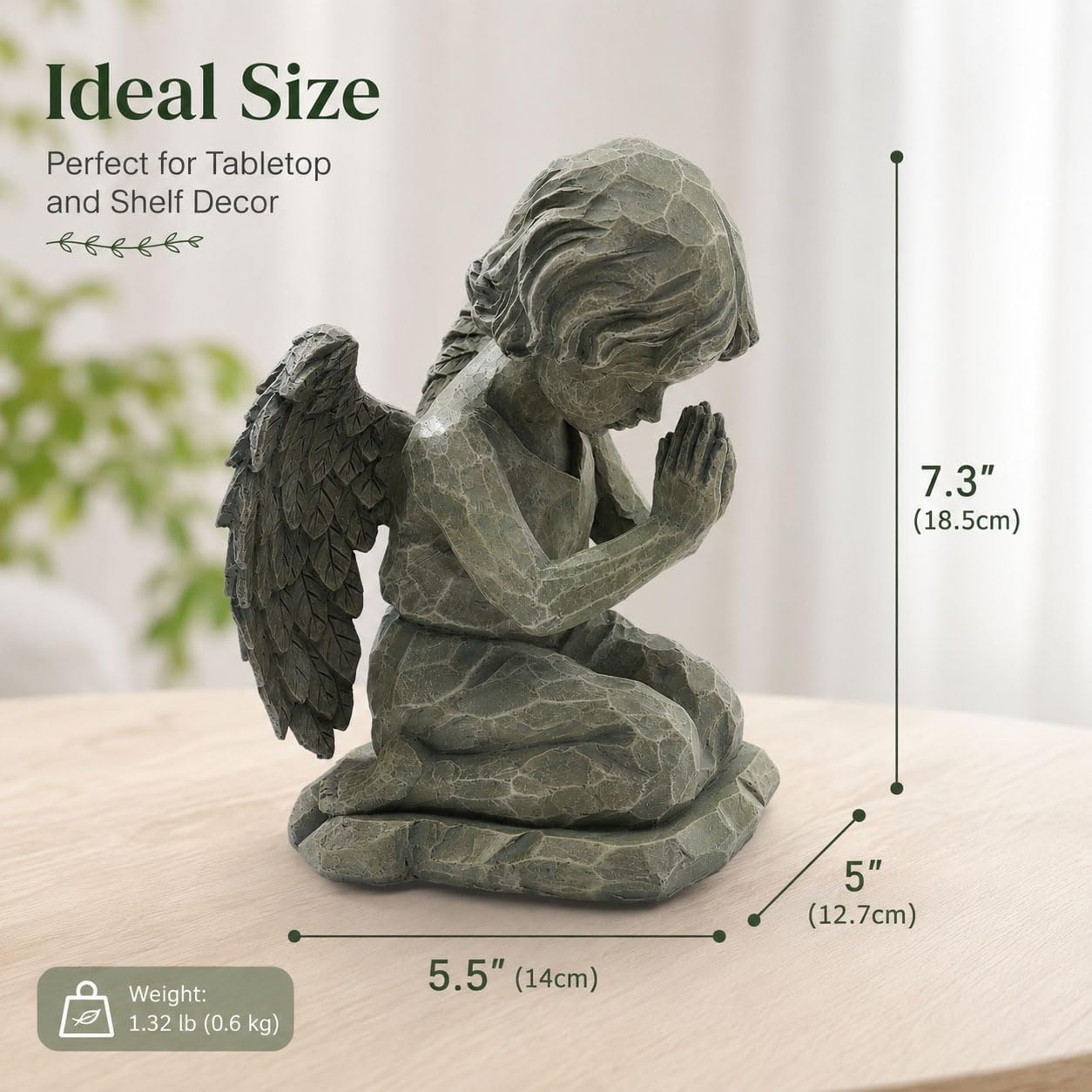 Amazon.co.jp: hvfun 18.5 cm 樹脂製 祈りの天使像 – 手作りの置物
