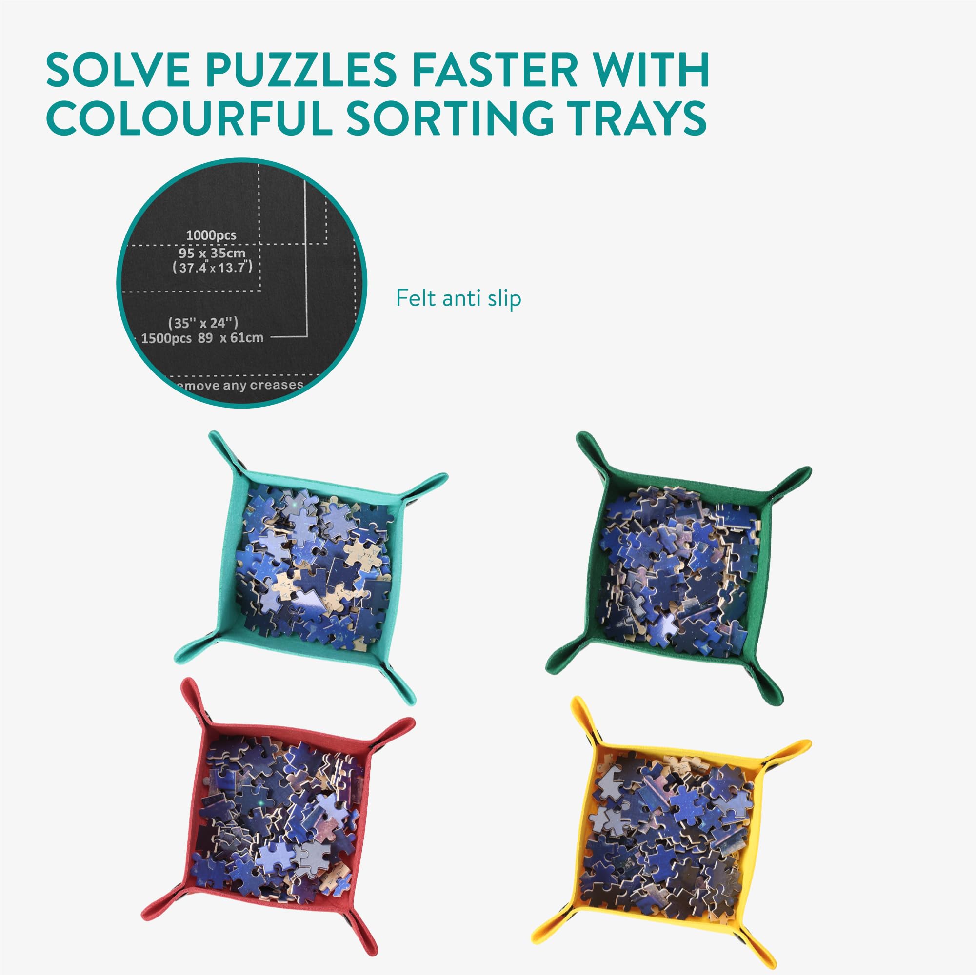 Tappetino Porta Puzzle Gonfiabile Con Tubo E Pompetta - Fino A 2000 Pezzi - Ideale Per Conservare E Trasportare Puzzle - 5