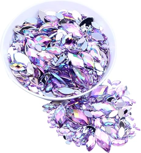 Miniatura 1 de RANXIZY 600 diamantes de imitación de gota de agua, diamantes de imitación de resina de varios tamaños con parte trasera plana para manualidades,