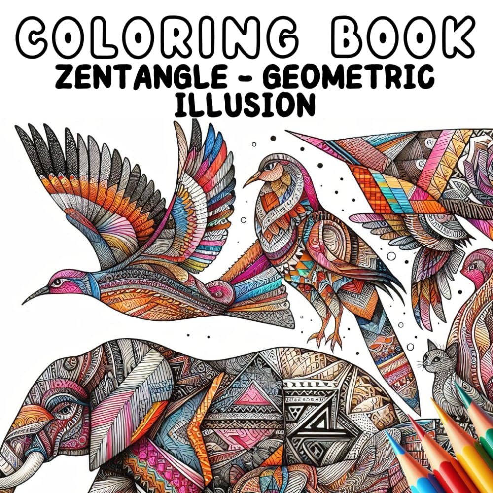 Coloring Book - Zentangle Geometric Illusion