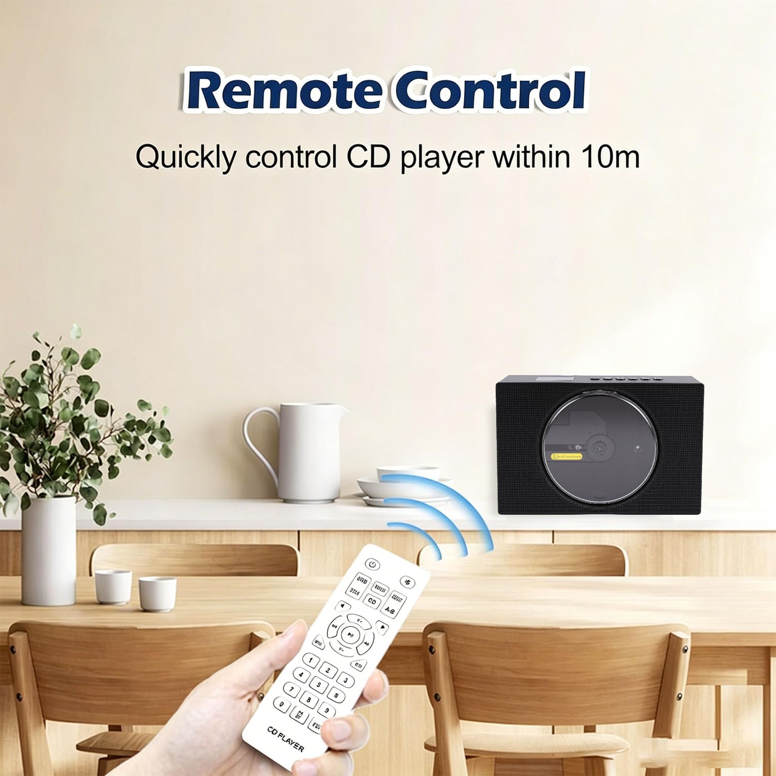 GOWENIC Reproductor de CD Portátil, Reproductor Versátil 8 en 1, (Enchufe