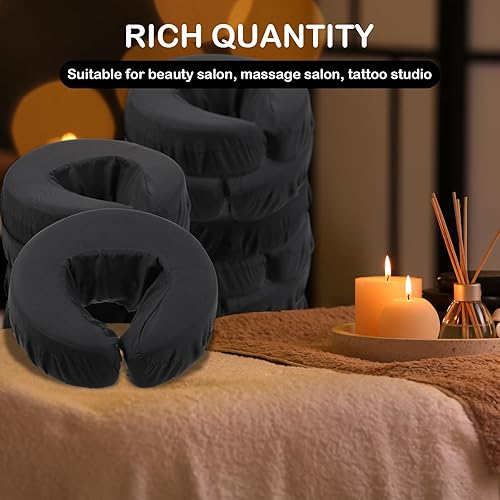 Vista 5 de 24 Pcs Face Cradle Covers for Massage Table Microfiber Reusable Soft Thicker Massage Table Head Rest Covers Bulk Oil Proof Headrest Cradle Sheets
