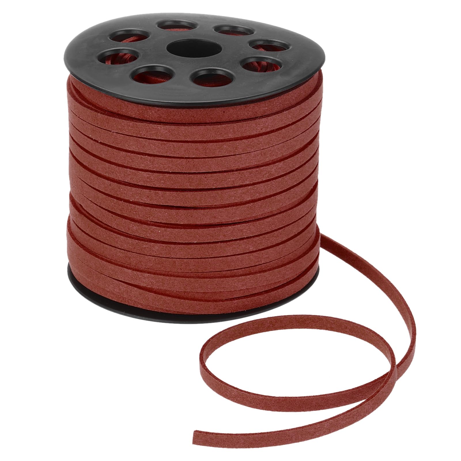 Corde en cuir suédé imitation 5mm x 50 yards rouge foncé pour perlage et bijoux