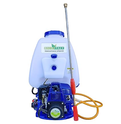 RICO ITALY KNAPSACK| Backpack HIGH Pressure Power Sprayer 4Stroke Petrol Engine 25LTR Tank Capacity for Agriculture PESTCIDES INSECTCIDES Gardens Home Commercial Spray and SANITIZATION