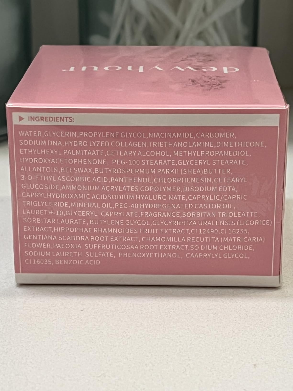 dewyhour Pink Collagen Capsule Face Cream, Lightweight Face Moisturizer, Smoothing & Firming, Brightening Glow, Improves Appearance of Uneven Tone, Korean Skincare, For Dry Skin