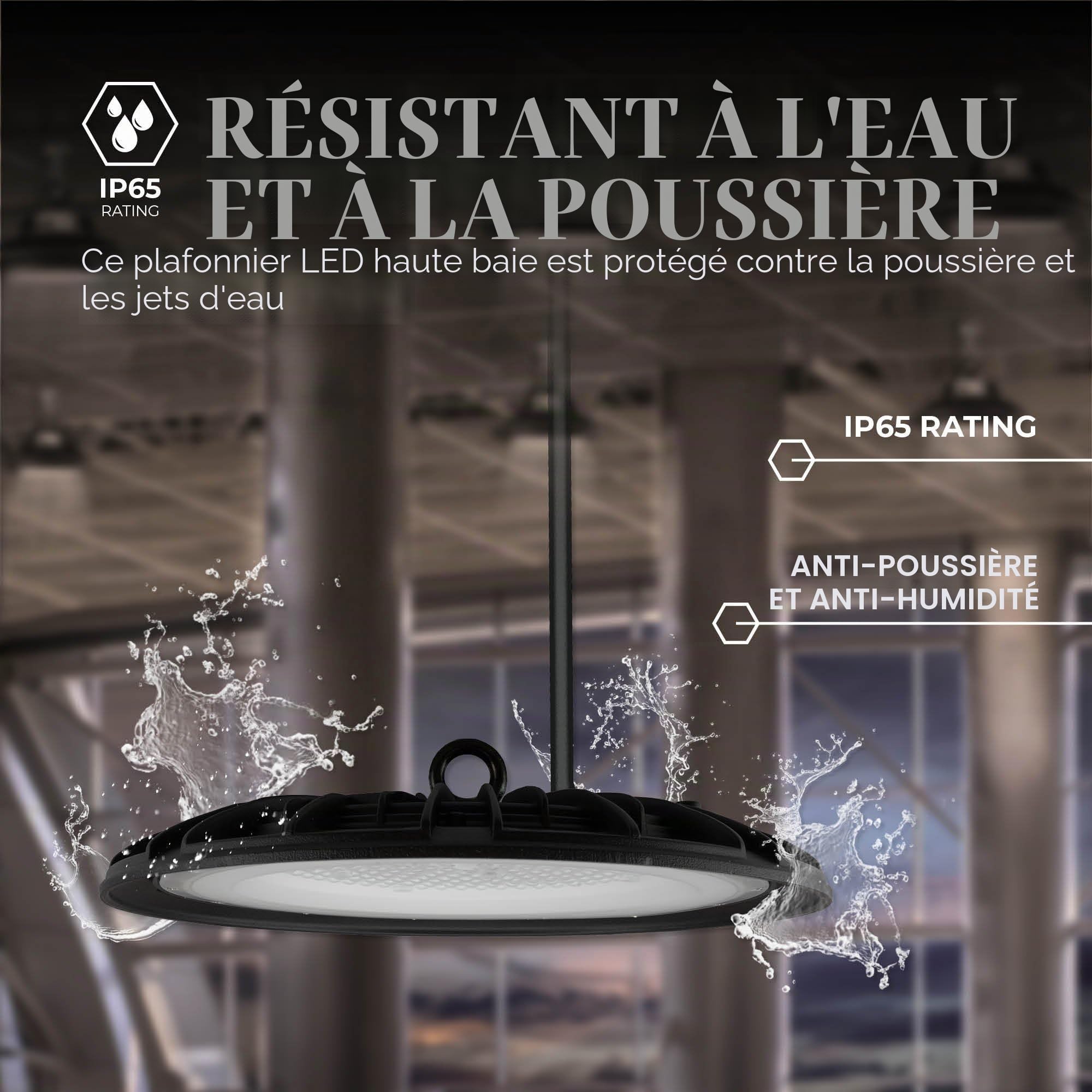 Ledvion High Bay LED Capteur 150W 6000K Dimmable IP65