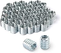 Vista 9 de POWERTEC Insertos de tuerca de 50 1/4'-20 Adecuado para madera dura y madera blanda, carpintería y muebles Longitud de 0.469 in (QTI1002)