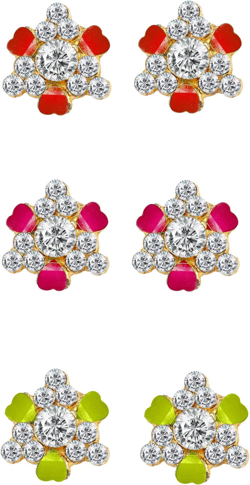 VFI; Vaidehi Fashion Inc-SJ-ER-15015-Multi9-3combo-Earrings for girls and women